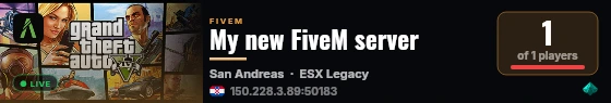 My new FiveM server live status badge