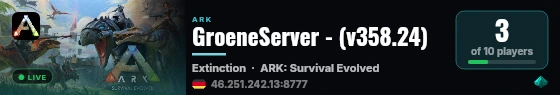 GroeneServer - (v358.24) live status badge