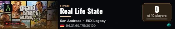 Real Life State live status badge