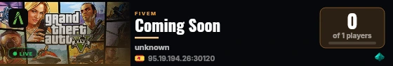 Comming Soon live status badge