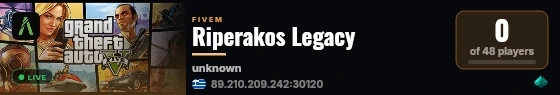 Riperakos Legacy live status badge
