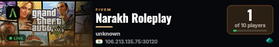 Narakh Roleplay live status badge