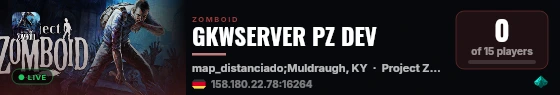 GKWSERVER PZ DEV live status badge