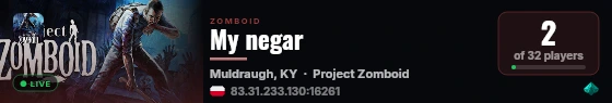 My negar live status badge