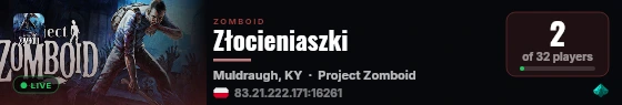Złocieniaszki live status badge