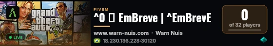 ^0 🔨 EmBreve | ^EmBrevE live status badge