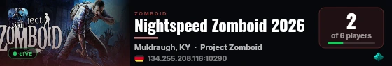 Nightspeed Zomboid 2026 live status badge