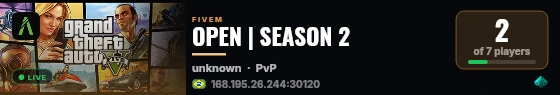 OPEN | SEASON 2 live status badge