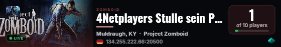 4Netplayers Stulle sein Project Zomboid Server live status badge