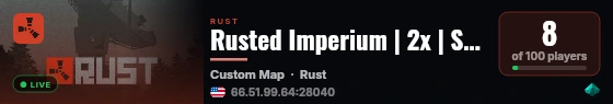 Rusted Imperium | 2x | Solo/Duo/Trio/Quad | ORP | No BP Wipe live status badge
