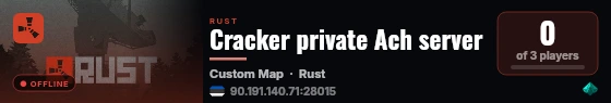 Cracker private Ach server live status badge