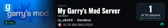My Garry's Mod Server live status badge