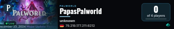 PapasPalworld live status badge