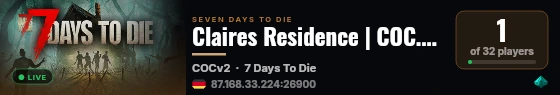 Claires Residence | COC.ONE v2 Modpack Server live status badge
