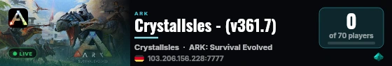 CrystalIsles - (v361.7) live status badge
