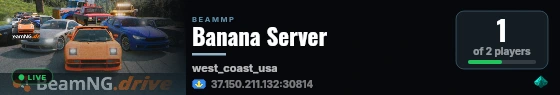 Banana Server live status badge