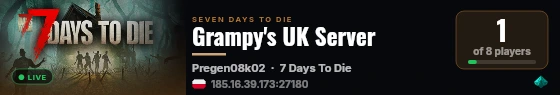 Grampy's UK Server live status badge