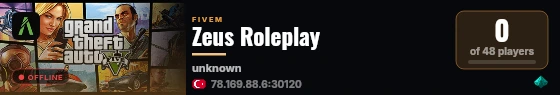 Zeus Roleplay live status badge