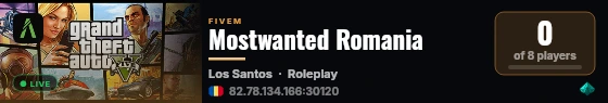 Mostwanted Romania live status badge