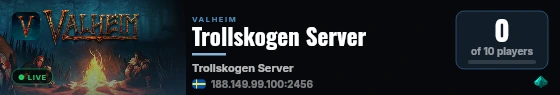Trollskogen Server live status badge