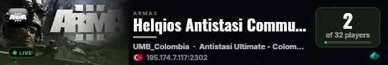 Helqios Antistasi Community live status badge