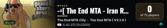 -=[ The End MTA - Iran RPG Server ]=- live status badge