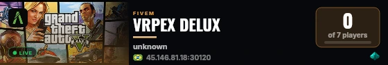 VRPEX DELUX live status badge
