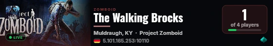 The Walking Brocks live status badge