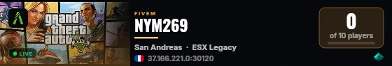 NYM269 live status badge