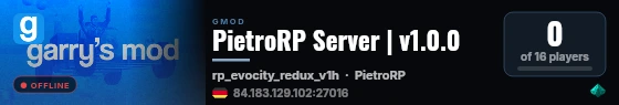 PietroRP Server | v1.0.0 live status badge