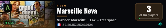 Marseille Nøva live status badge