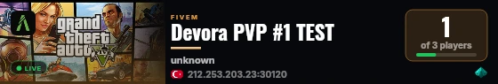 Devora PVP #1 TEST live status badge