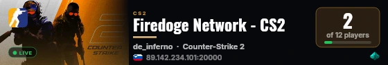 Firedoge Network - CS2 live status badge