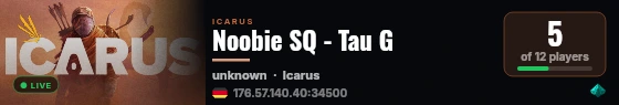 Noobie SQ - Tau G live status badge