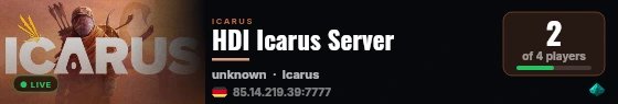 HDI Icarus Server live status badge