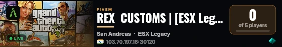 REX  CUSTOMS | [ESX Legacy] live status badge