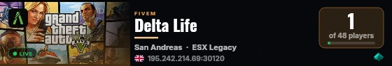 Delta Life live status badge