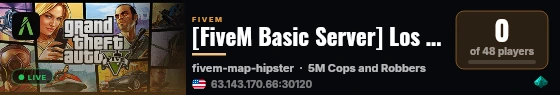 [FiveM Basic Server] Los Santos V6 live status badge