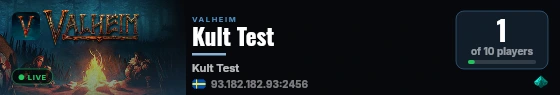 Kult Test live status badge