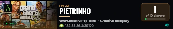 PIETRINHO live status badge
