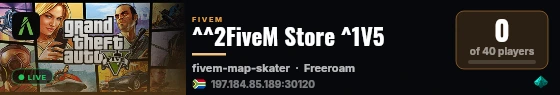 ^^2FiveM Store ^1V5 live status badge