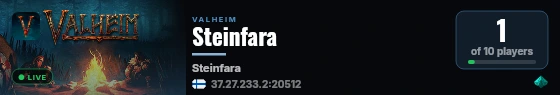 Steinfara live status badge