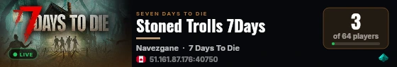Stoned Trolls 7Days live status badge