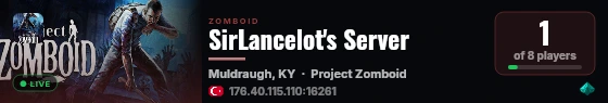 SirLancelot's Server live status badge