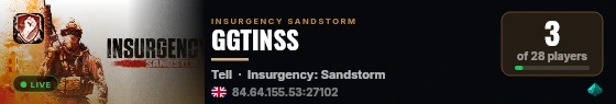GGTINSS live status badge