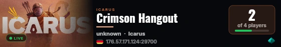 Crimson Hangout live status badge