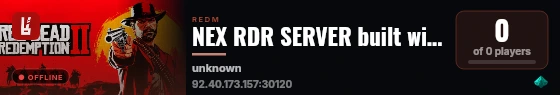 NEX RDR SERVER built with VORPCore! live status badge