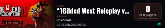 ^1Gilded West Roleplay v2.0.0 - Türkçe Text Roleplay live status badge
