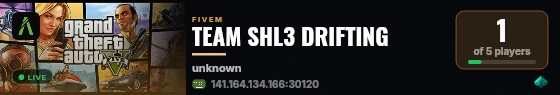 TEAM SHL3 DRIFTING live status badge