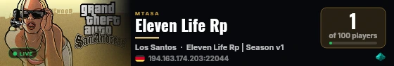 Eleven Life Rp live status badge